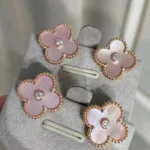 [Eternal Jewelry]CLOVER MEDIUM 1 MOTIFS  PINK MOP DIAMOND EARRINGS - Image 15
