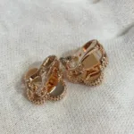 [Eternal Jewelry]CLOVER MEDIUM 1 MOTIFS CARNELIAN  DIAMOND earrings - Image 4
