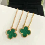 [Eternal Jewelry]CLOVER 15MM MALACHITE SINGLE FLOWER  NECKLACE - Image 5