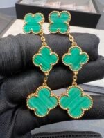 [Eternal Jewelry]CLOVER MALACHITE 3 MOTIFS GOLD - Image 3