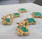 [Eternal Jewelry]CLOVER MALACHITE 3 MOTIFS GOLD - Image 9