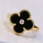 [Eternal Jewelry]CLOVER ONYX RING GOLD DIAMOND - Image 3