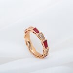 [Eternal Jewelry]SERPENTI RING PINK GOLD CARNELIAN DIAMOND 3MM - Image 2