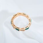 [Eternal Jewelry]SERPENTI RING PINK GOLD MALACHITE DIAMOND 3MM - Image 4