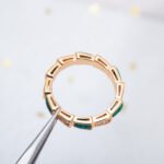 [Eternal Jewelry]SERPENTI RING PINK GOLD MALACHITE DIAMOND 3MM - Image 10