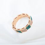[Eternal Jewelry]SERPENTI RING PINK GOLD MALACHITE DIAMOND PAVED 4MM - Image 5