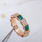[Eternal Jewelry]SERPENTI RING PINK GOLD MALACHITE DIAMOND PAVED 4MM - Image 7