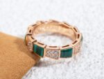 [Eternal Jewelry]SERPENTI RING PINK GOLD MALACHITE DIAMOND PAVED 4MM - Image 8