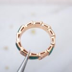 [Eternal Jewelry]SERPENTI RING PINK GOLD MALACHITE DIAMOND PAVED 4MM - Image 10