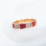 [Eternal Jewelry]SERPENTI RING PINK GOLD CARNELIAN DIAMOND PAVED 4MM - Image 4