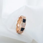 [Eternal Jewelry]SERPENTI RING PINK GOLD BLACK MOP DIAMOND PAVED 4MM - Image 3