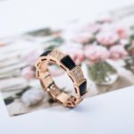 [Eternal Jewelry]SERPENTI RING PINK GOLD BLACK MOP DIAMOND PAVED 4MM - Image 9
