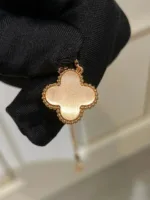 [Eternal Jewelry]CLOVER 15MM DIAMOND RHODONITE NECKLACE - Image 7