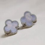 [Eternal Jewelry]CLOVER MEDIUM 1 MOTIFS  WHITE MOP EARRINGS SILVER - Image 5
