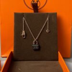 [Eternal Jewelry]CONSTANCE BLACK PEDANT PINK GOLD NECKLACE - Image 7