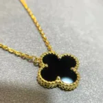 [Eternal Jewelry]CLOVER 15MM BLACK ONYX SINGLE FLOWER NECKLACE - Image 3