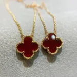 [Eternal Jewelry]CLOVER 15MM CARNELIAN SINGLE FLOWER NECKLACE - Image 4
