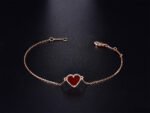 [Eternal Jewelry]HEART CARNELIAN PINK GOLD BRACELET - Image 7