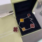 [Eternal Jewelry]CLOVER 5 MOTIFS SIVLER CARNELIAN TIGER EYE BRACELET - Image 3