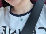 [Eternal Jewelry]CLOVER 1 DIAMOND LIGHT BLUE SILVER NECKLACE - Image 5