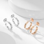 [Eternal Jewelry]BEE LOVE DIAMOND HOOP EARRINGS