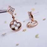 [Eternal Jewelry]STAR AND SUN PINK GOLD MOP DROP EARRINGS - Image 6