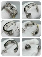 [Eternal Jewelry]LOVE CERAMIC DIAMOND PAVED SILVER EARRINGS - Image 9