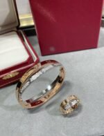 [Eternal Jewelry]LOVE PINK GOLD SILVER DIAMOND DOUBLE RING - Image 5