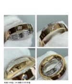 [Eternal Jewelry]LOVE PINK GOLD SILVER DIAMOND DOUBLE RING - Image 7