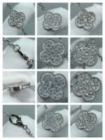 [Eternal Jewelry]CLOVER 6 MOTIF DIAMOND PAVED NECKLACE - Image 3