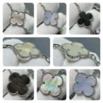 [Eternal Jewelry]CLOVER 16 MOTIF CHALCEDONY MOP SILVER NECKLACE - Image 8