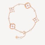 [Eternal Jewelry]STAR AND SUN 4 MOTIF WHITE MOP PINK GOLD BRACELET