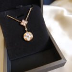 [Eternal Jewelry]STAR AND SUN WHITE MOP 2 MOTIF PINK GOLD NECKLACE - Image 3