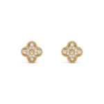 [Eternal Jewelry]CLOVER MEDIUM 1 MOTIFS FUll DIAMOND EARRINGS