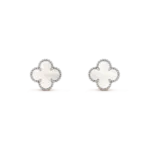 [Eternal Jewelry]CLOVER MEDIUM 1 MOTIFS  WHITE MOP EARRINGS SILVER - Image 2