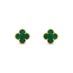 [Eternal Jewelry]CLOVER MEDIUM 1 MOTIFS MALACHITE  EARRINGS - Image 2