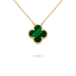 [Eternal Jewelry]CLOVER 15MM MALACHITE SINGLE FLOWER  NECKLACE - Image 2