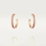 [Eternal Jewelry]LOVE DIAMOND PINK GOLD HOOP EARRINGS - Image 2
