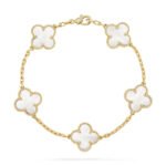 [Eternal Jewelry]CLOVER  5 MOTIF WHITE MOP BRACELET