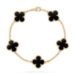 [Eternal Jewelry]CLOVER  5 MOTIFS BLACK ONYX BRACELET - Image 2
