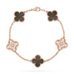 [Eternal Jewelry]CLOVER 5 MOTIF GRAY MOP DIAMOND BRACELET - Image 2