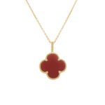 [Eternal Jewelry]CLOVER 25MM NECKLACE GOLD CARNELIAN - Image 2