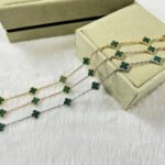 [Eternal Jewelry]CLOVER 6 MOTIF MALACHITE BRACELET - Image 2