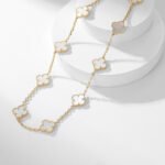 [Eternal Jewelry]CLOVER 10 MOTIFS WHITE MOTHER OF PEARL NECKLACE - Image 3