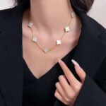 [Eternal Jewelry]CLOVER 10 MOTIFS WHITE MOTHER OF PEARL NECKLACE - Image 9