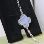 [Eternal Jewelry]CLOVER  5 MOTIF PURPLE CHALCEDONY BRACELET SILVER - Image 4