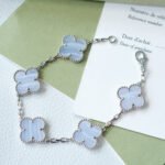 [Eternal Jewelry]CLOVER  5 MOTIF PURPLE CHALCEDONY BRACELET SILVER - Image 2
