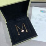 [Eternal Jewelry]CLOVER 15MM PINK MOTHER-OF-PEARL SINGLE FLOWER NECKLACE