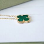 [Eternal Jewelry]CLOVER 15MM MALACHITE SINGLE FLOWER  NECKLACE - Image 8