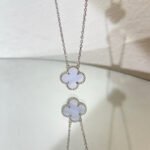 [Eternal Jewelry]CLOVER 15MM BLUE CHALCEDONY NECKLACE SILVER - Image 3